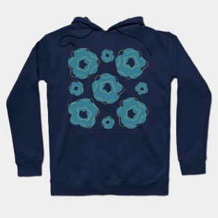 Simple blue and yellow pencil flowers pattern Hoodie